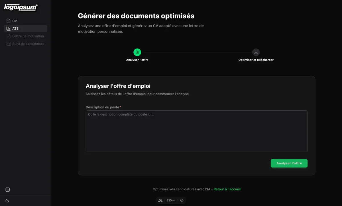 Analyse de compatibilité ATS entre un CV et une offre d'emploi
